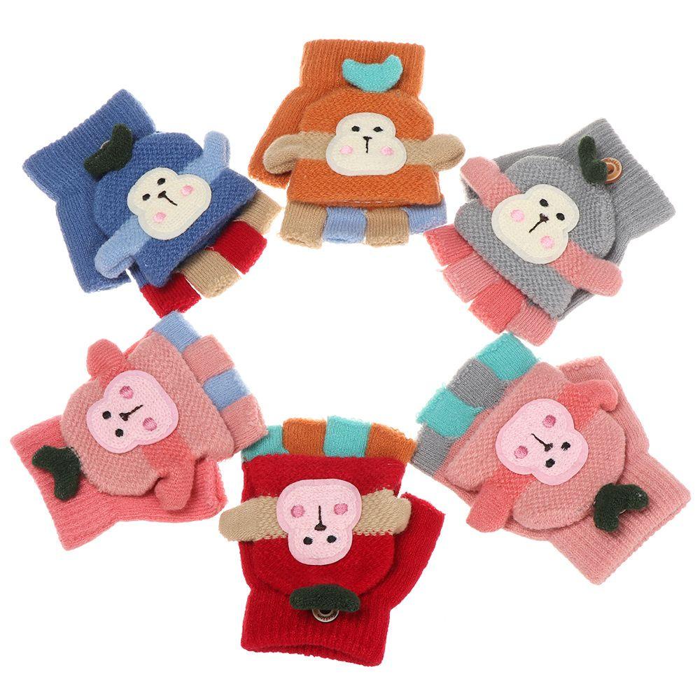 Găng Tay Len Hở Ngón Giữ Ấm Mùa Đông Cho Bé LAYOR1 Ốp