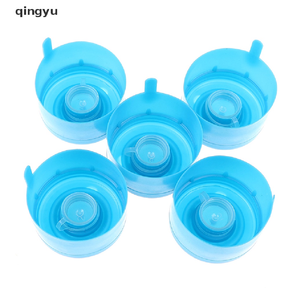 qingyu 5Pcs reusable water bottle snap on cap replacement for 55mm 3-5 gallon water jug PLI