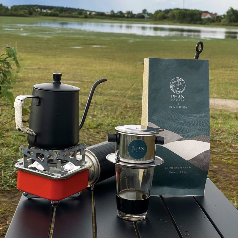 Bình rót cổ ngỗng - Bình pha cà phê inox 304 có nắp đậy - Phan Coffee