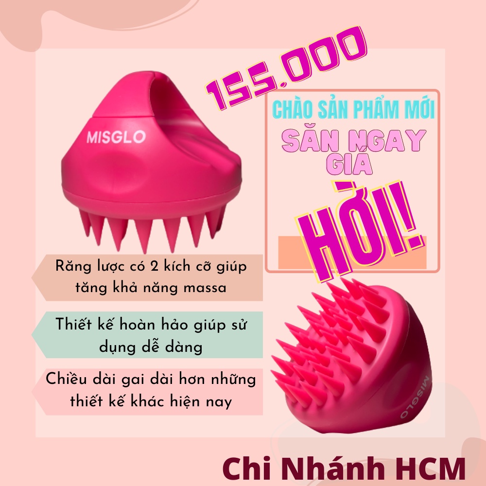 Lược Gội Đầu Cao Cấp Misglo Chính Hãng, Massage Đầu Giảm Stress - Ngăn Ngừa Và Kích Thích Mọc Tóc