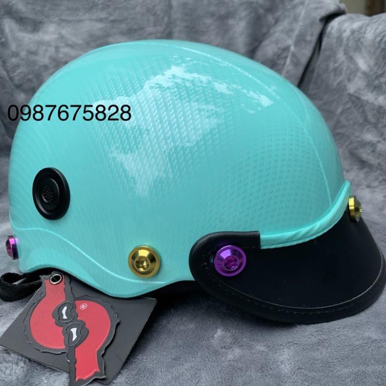 Nón bảo hiểm nhúng cacbon gắn ốc gr5 và ốc gù(nón  xịn chất lượng) 👒 ! chất lượng tuyệt đối