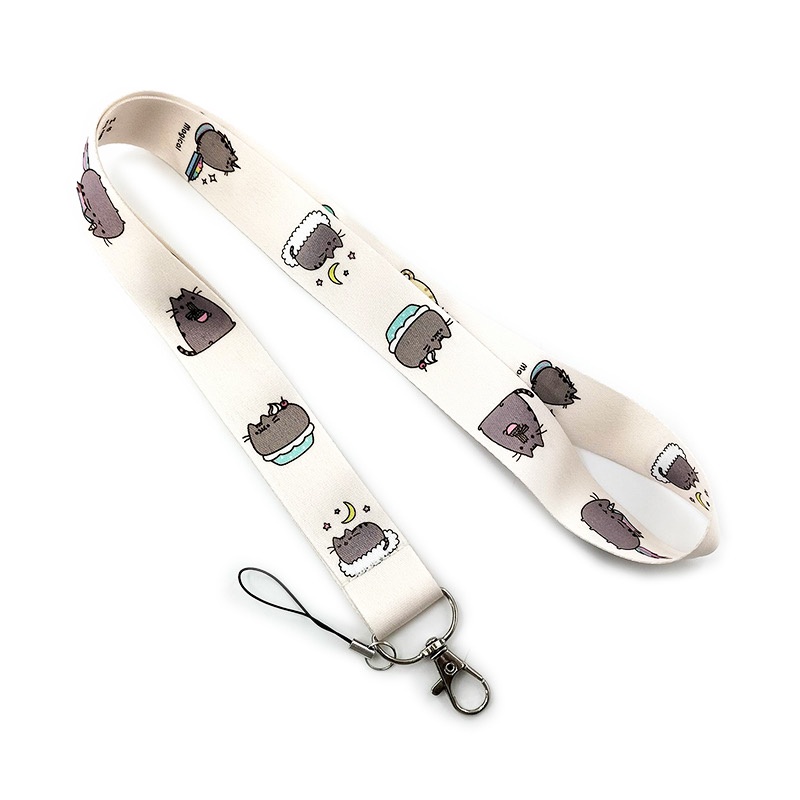 Dây Đeo Điện Thoại/Thẻ ID In Hình Mèo Pusheen Dễ Thương Chống Thất Lạc Cho Học Sinh