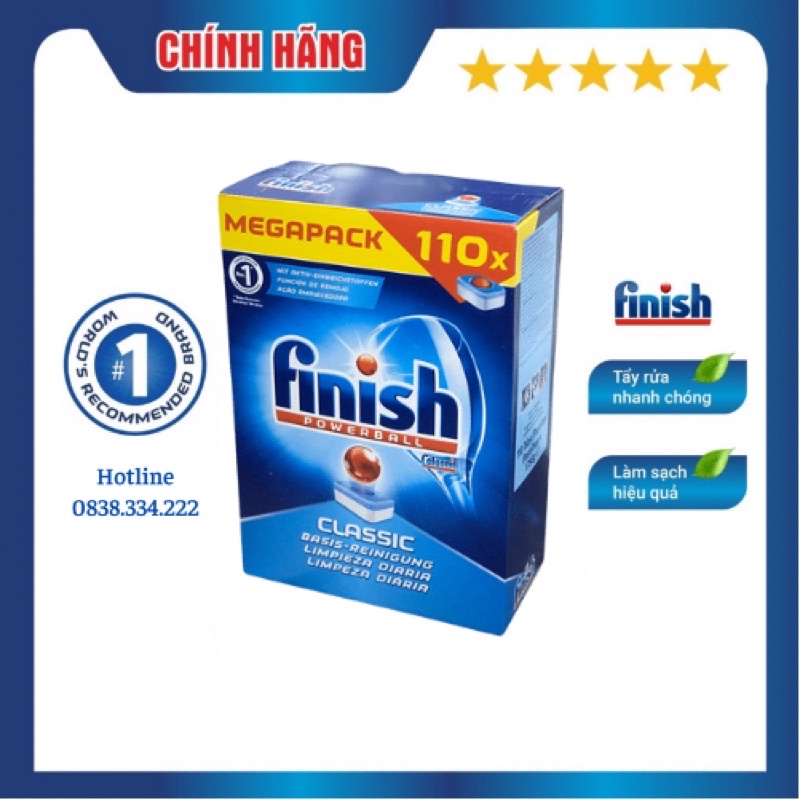 [HCM] Viên rửa chén bát Finish Classic 110 viên Finish EU