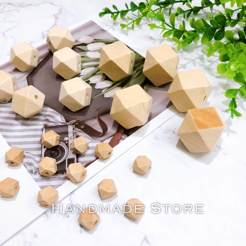 Hạt gỗ đa giác 10-20-25mm