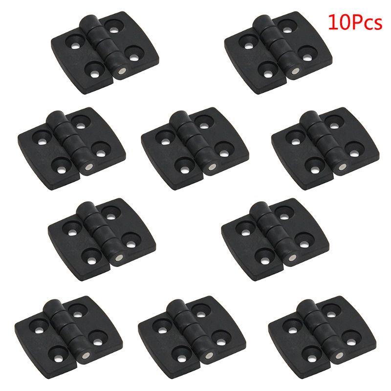 Set 10 Bản Lề Cửa Mini Bằng Nhựa Màu Đen