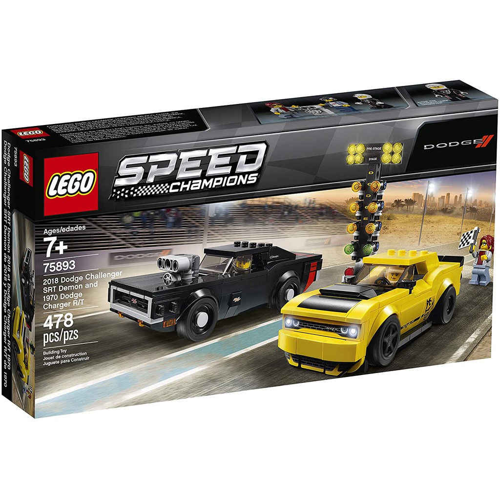 Đồ chơi LEGO SPEED CHAMPIONS - Siêu Xe 2018 Dodge Challenger SRT Demon Và Siêu Xe 1970 Dodg - Mã SP 75893