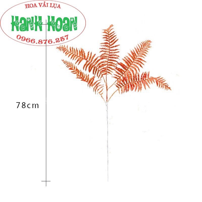 Cành lá dương xỉ nhựa 5 nhánh 75cm đủ màu -Lá giả decor