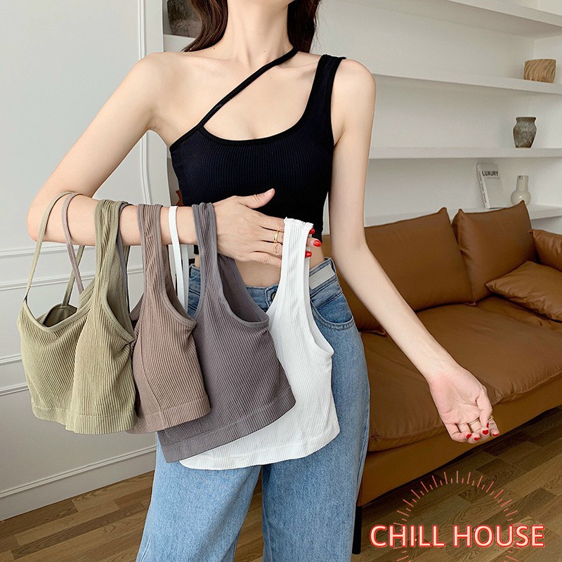 Bra 2 dây tạo kiểu chất cotton gân tăm cá tính, trẻ trung 9030