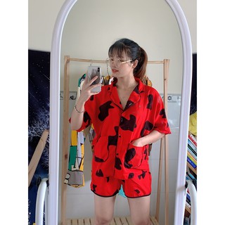 Pijama đùi bò sữa lụa mango