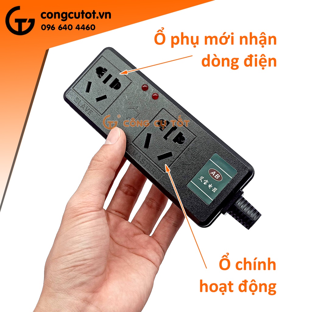 Ổ cắm điện liên động chính 5000W phụ 1000W không kèm dây cắm