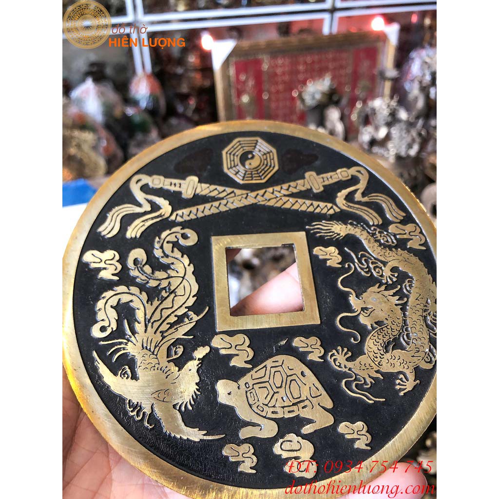Đồng Xu To Đường Kính 19cm - Đồng Xu Phong Thủy Bằng Đồng - Đồ Phong Thủy
