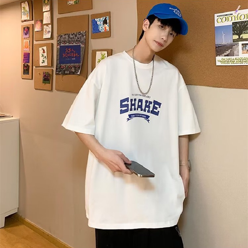 Áo Thun Tay Ngắn Dáng Rộng In Chữ Phong Cách Hip Hop Hàn Quốc Thời Trang Mùa Hè Cho Nam Và Nữ size M-8XL