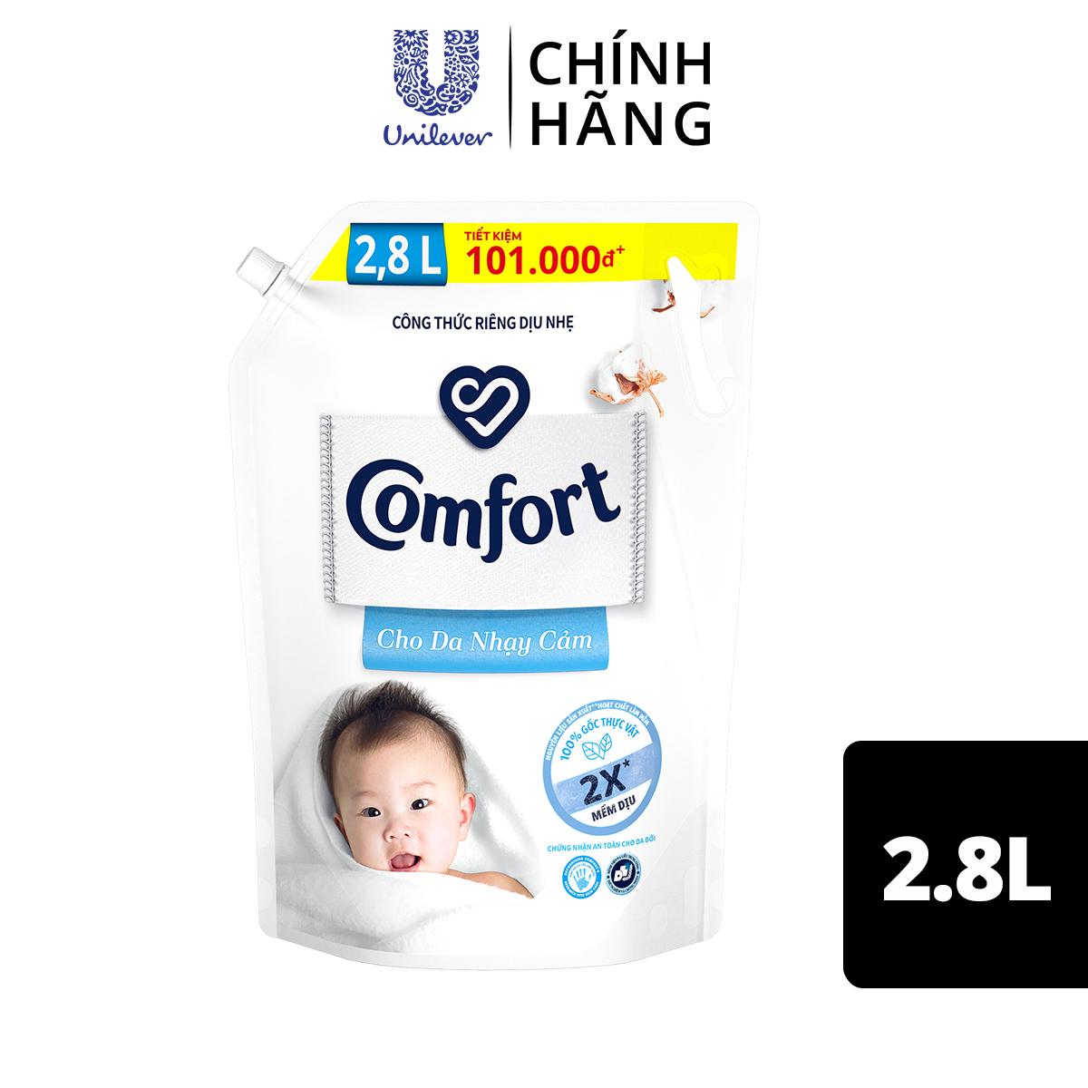 Nước Xả Vải Comfort Cho Da Nhạy Cảm Túi 2.8L