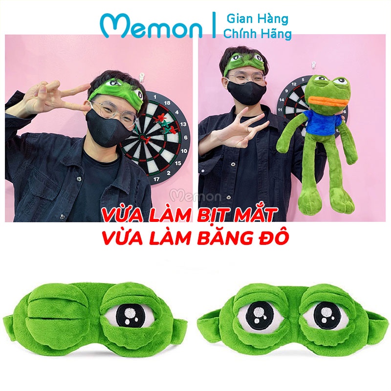 Bịt Mắt Ngủ, Băng Đô Ếch Pepe Nhồi Bông Cao Cấp Memon