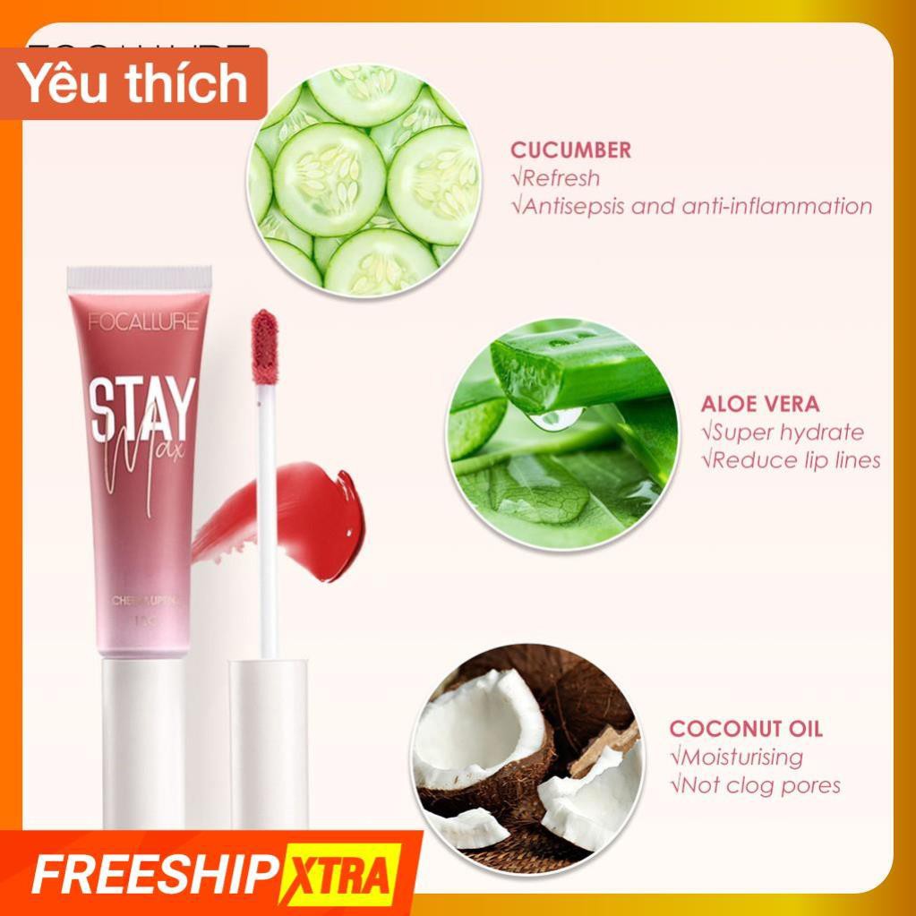 Son Kem Focallure STAYMAX Dưỡng Ẩm Có Thể Trang Điểm Môi Và Má Hồng 10g