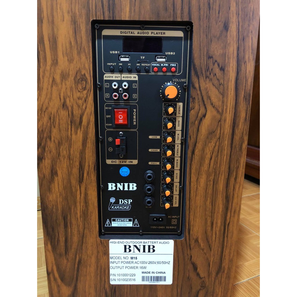 Loa Kéo Hát Karaoke BNIB M15 Bass 40 Cao Cấp - Hai Mic Kim Loại UHF Xịn Bảo Hành 12 Tháng