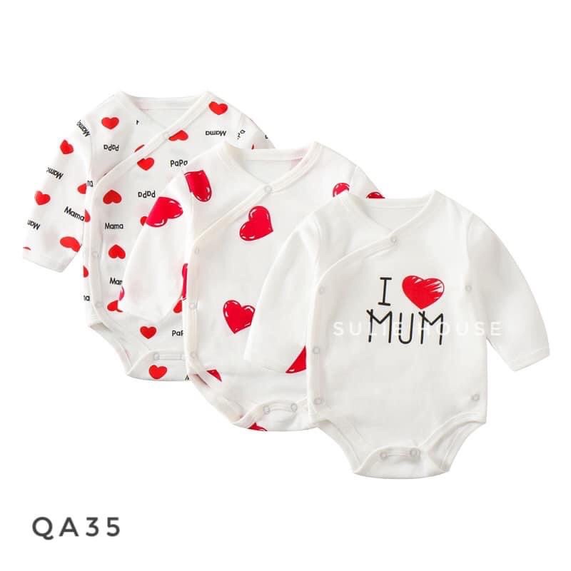 Body chip dài tay khuy chéo cho bé - QA35