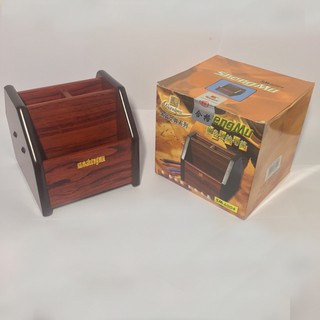 Ống cắm bút/ khay cắm bút gỗ xoay 360 độ ShengMu SM-6004, rotating wooden pen holder