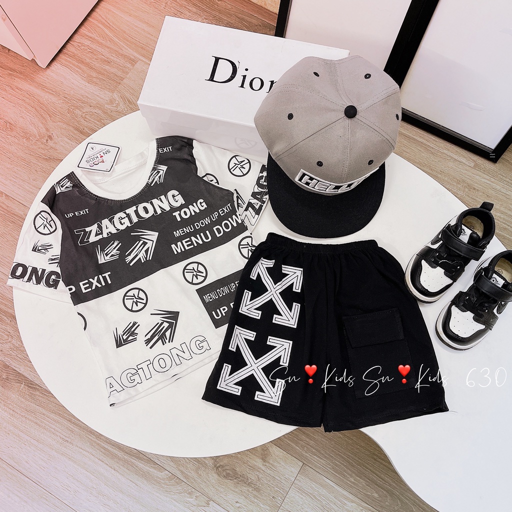 Bộ cộc tay bé trai họa tiết khỏe khoắn, bộ cotton ZAGTONG cực chất cho bé