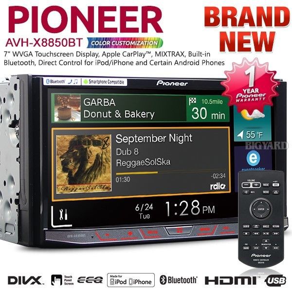 Pioneer AVH-X8850BT Màn hình DVD đa chức năng cao cấp