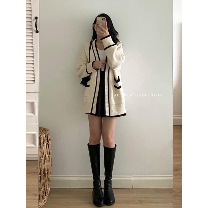 [HÀNG SẴN] ÁO KHOÁC CADIGAN PHỐI VIỀN siêu xinh hàng Quảng Châu LOẠI 1