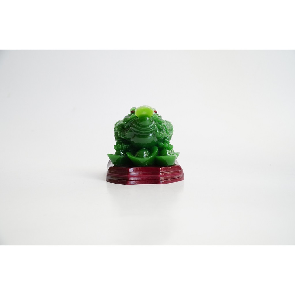 Tượng Cóc Thiềm Thừ xanh ngọc ngậm tiền tài lộc - Cao 7cm | BigBuy360 - bigbuy360.vn