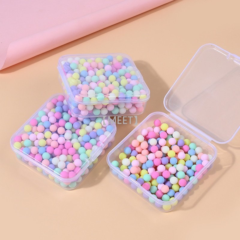 1 Hộp Hạt Tròn Không Xốp Màu Sắc Macaron Dùng Để Làm Đồ Trang Sức DIY