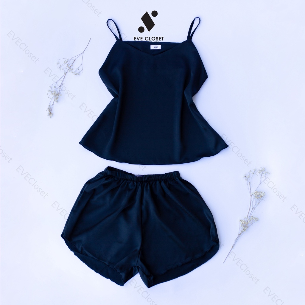 Đồ bộ nữ mặc nhà 2 dây, Đồ bộ lụa quần đùi mềm mát – Hàng thiết kế - EveCloset | BigBuy360 - bigbuy360.vn