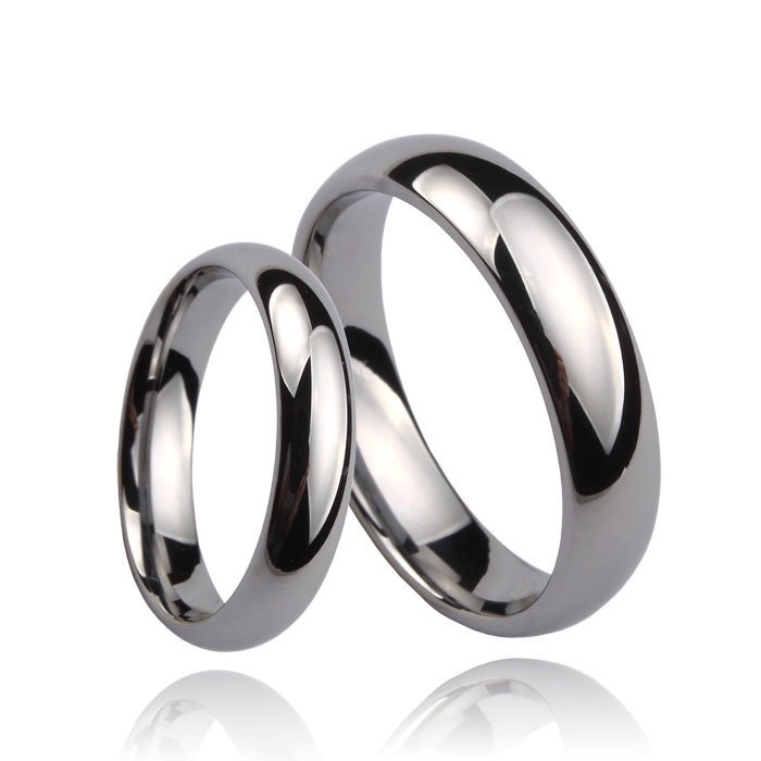 Nhẫn Cặp Bằng Thép Titan Phong Cách Hàn Quốc Đơn Giản 19A1369