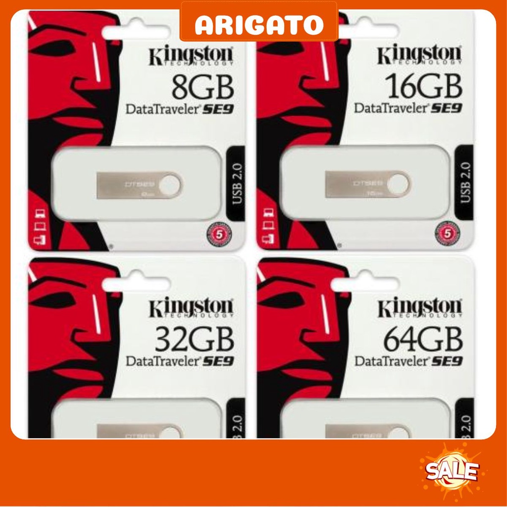 USB Kingston 8GB 16GB 32GB 64Gb thiết kế nhỏ gọn vỏ kim loại chống nước, vỏ nhựa nhiều màu giao ngẫu nhiên mẫu ARIGATO