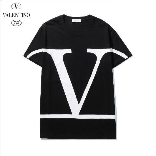 VALENTINO Áo Thun Cotton Tay Ngắn In Họa Tiết Cá Tính Cho Nam Nữ