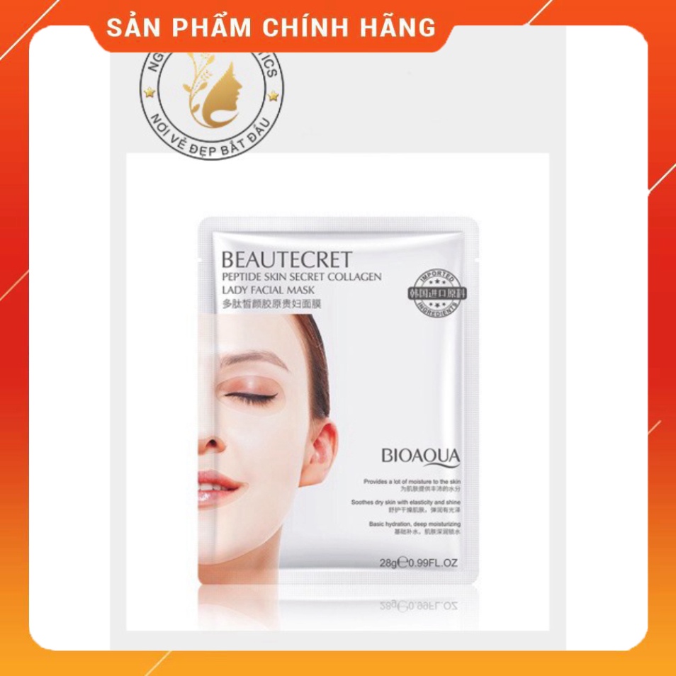 Mặt nạ thủy tinh trong suốt collagen Bioaqua Beautecret Peptide Skin Secret Collagen Lady Facial Mask Bioaqua0