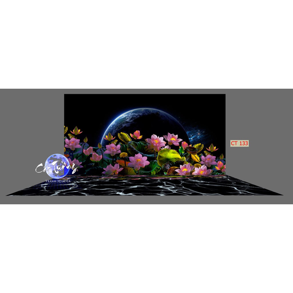 Tranh 3d. tranh dán bể cá thủy sinh, bể cá rồng