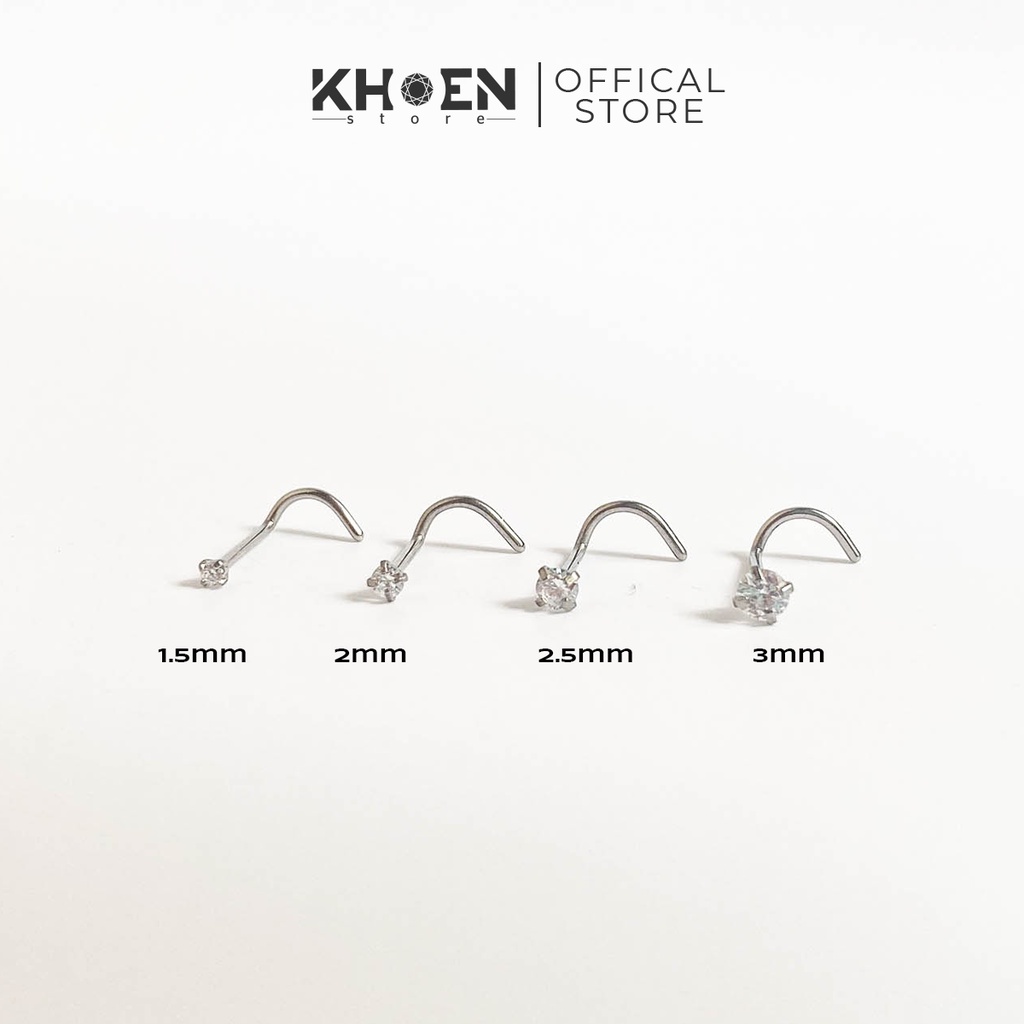 Khuyên Mũi chân Cong chữ C đá chấu - Khoen Store