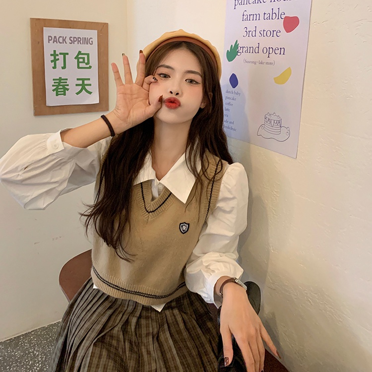 Korean fashion women's knitted V-neck sleeveless vest | BigBuy360 - bigbuy360.vn