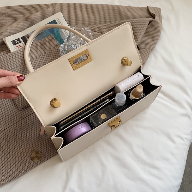 Túi đeo vai IELGY cứng phối khóa kèm khăn lụa thiết kế thời trang cho nữ