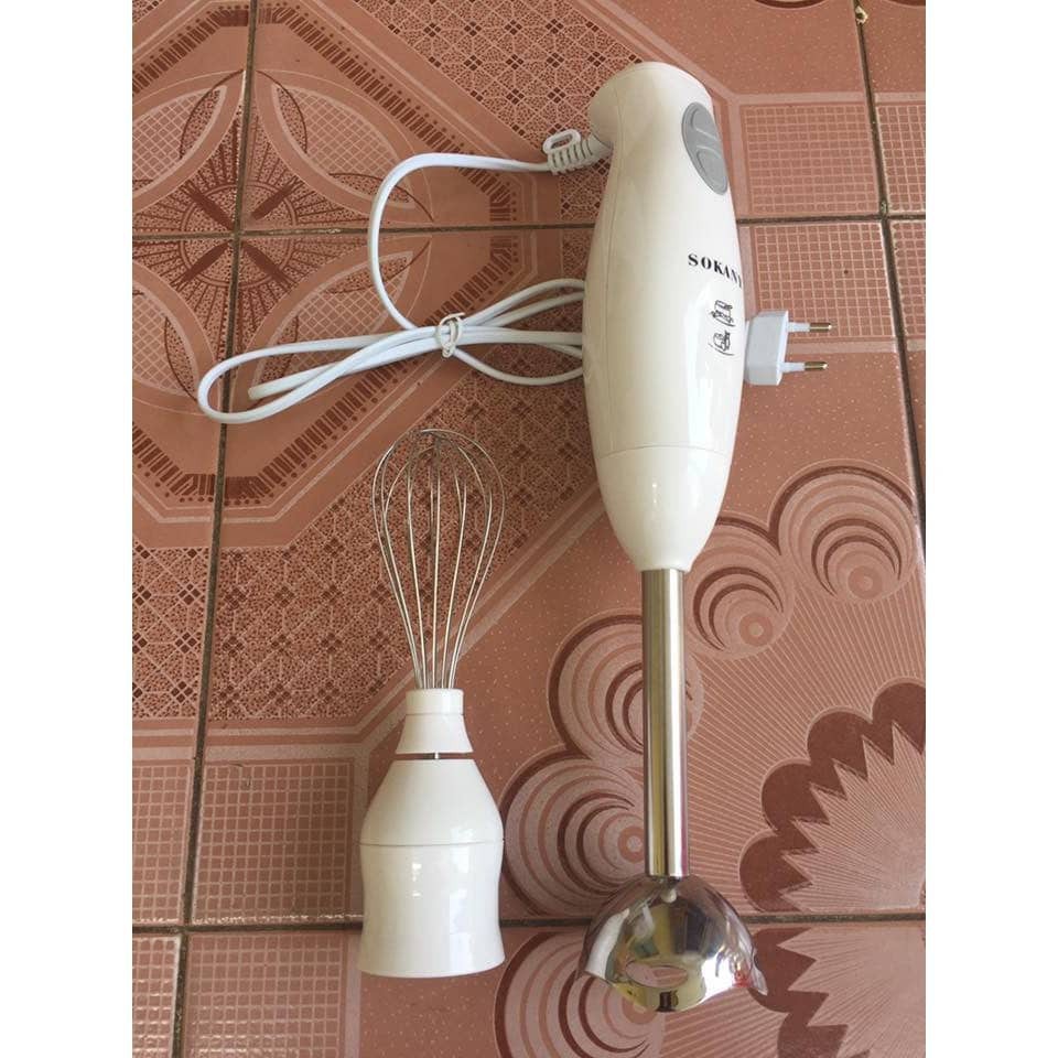 Máy xay cầm tay Sokany đa năng, máy xay thịt, cá, hoa quả, đánh trứng ( Thanh lý do xưởng đóng thiếu đầu đánh trứng )