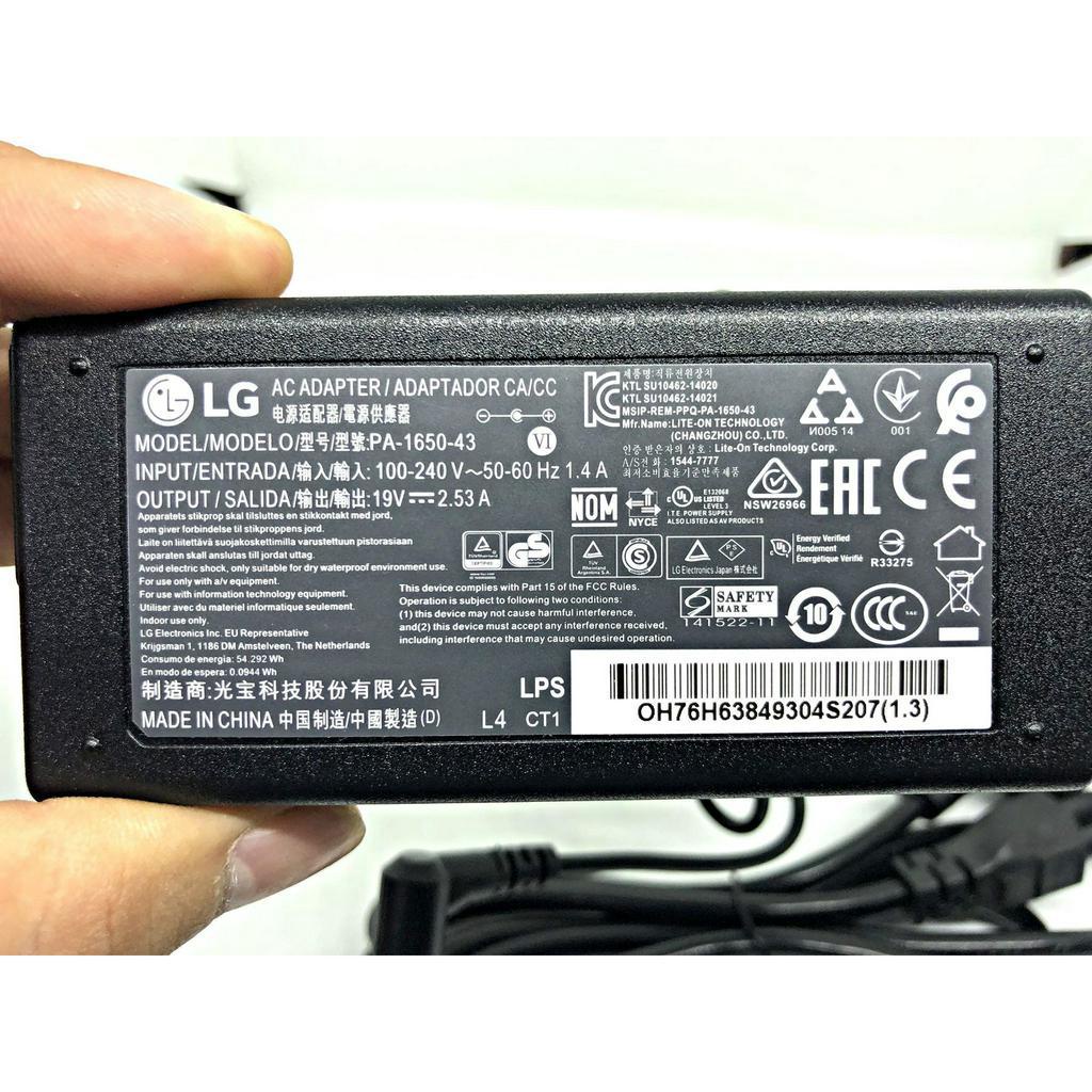 Dây nguồn LG 19V 2.53A cho màn hình , tivi chính hãng