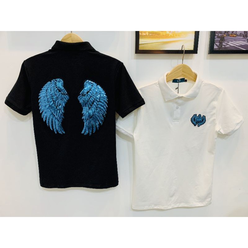 [FREESHIP ] Áo thun nam nữ hình cánh chim xanh kim sa đính đá - 💯 hàng QC cao cấp- vải cotton chất lượng thoáng mát