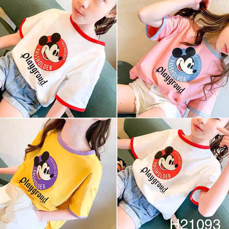 Áo thun ngắn tay bé gái chất cotton cao cấp full size cho trẻ em Beeshop H21093