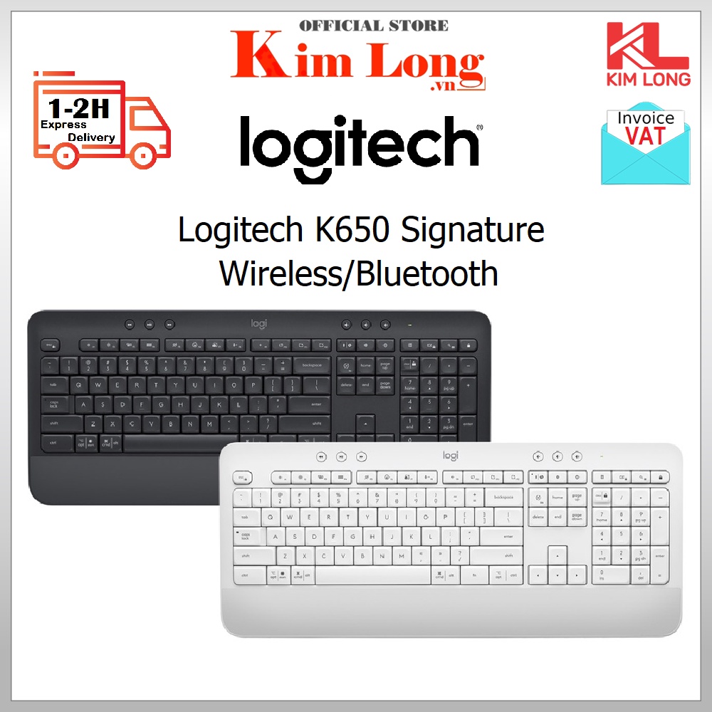Bàn phím Logitech K650 Signature Wireless/Bluetooth - Bảo hành 1 năm