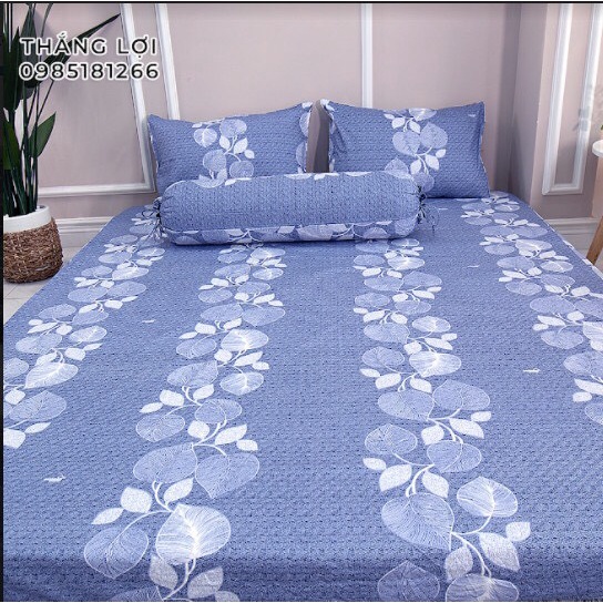 Drap Cotton 100% Thắng Lợi chính hãng Mẫu Lá Trầu IN LOGO THẮNG LỢI vệ sinh dễ dàng.