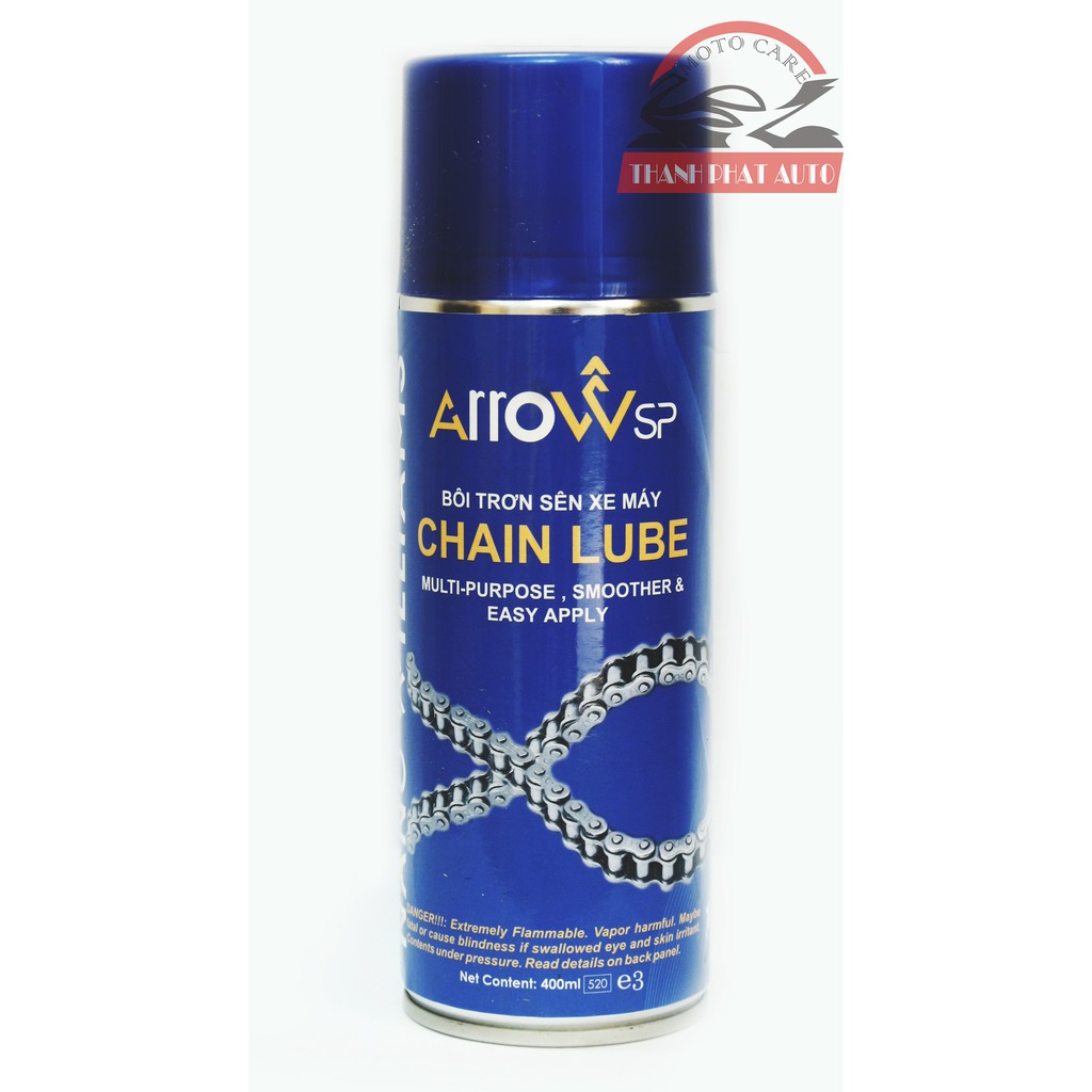 BỘ 3 SẢN PHẨM VỆ SINH SÊN TS-40 400M+ CHAI XỊT BÔI TRƠN SÊN XE MÁY ARROW CHAIN LUBE 400ML TẶNG BÀN CHẢI CHUYÊN NGHIỆP 3D