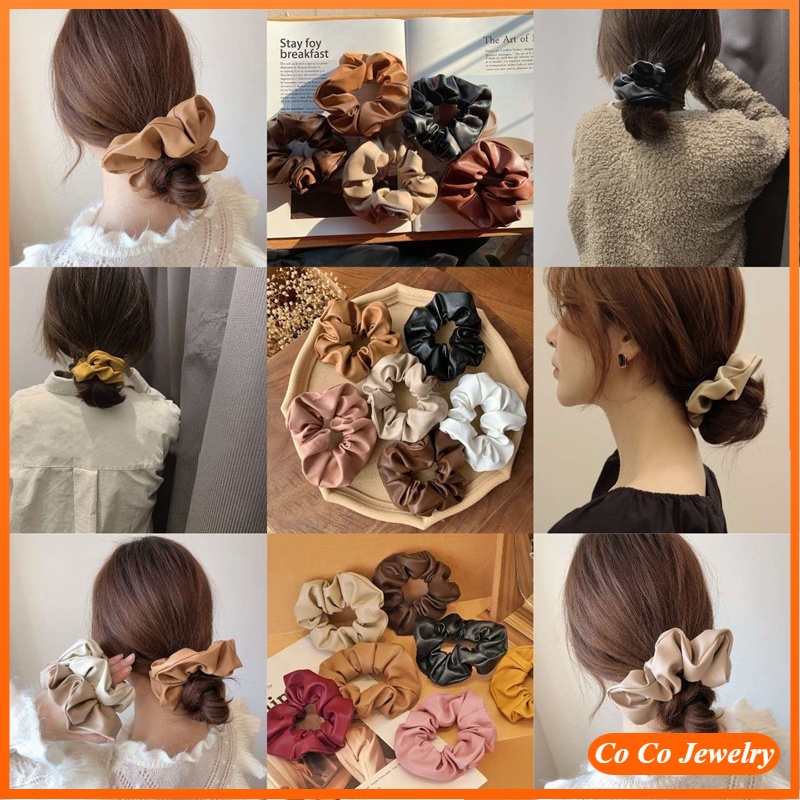 Dây buộc tóc màu trà sữa phong cách Hàn Quốc đơn giản thời trang cao cấp cho nữ