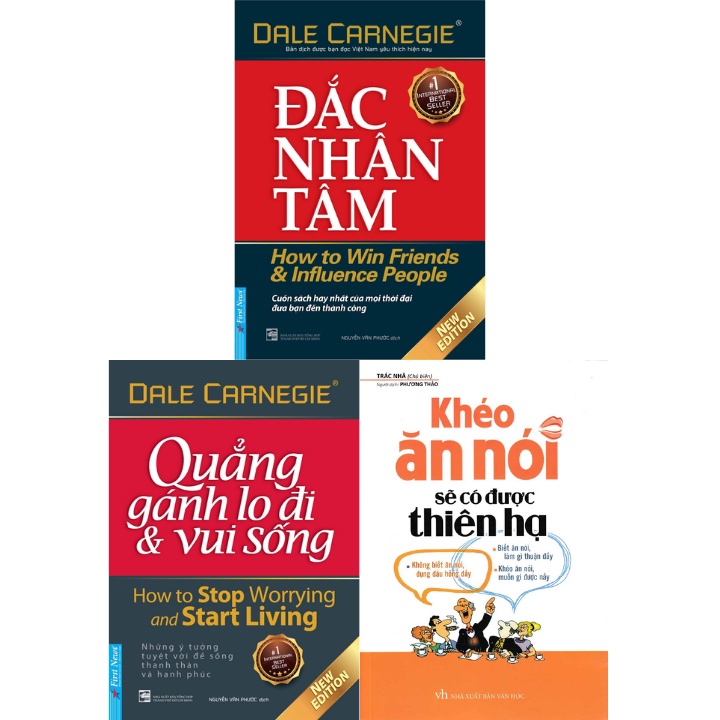 Sách - Combo Đắc Nhân Tâm + Quẳng Gánh Lo Đi Và Vui Sống + Khéo Ăn Nói Sẽ Có Được Thiên Hạ (Bộ 3 Cuốn)