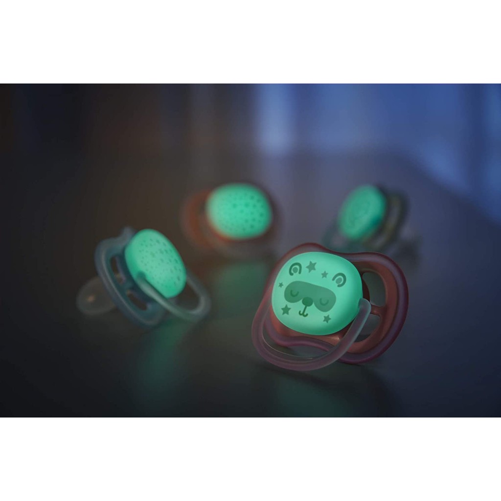Ti giả có hộp tiệt trùng không có nắp riêng từng ti Avent Ultra Air Night/Nuit