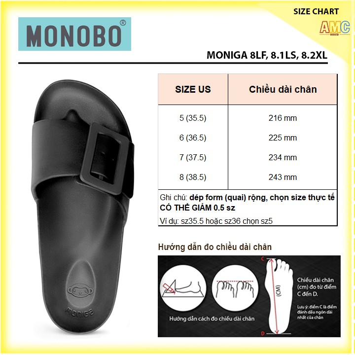 Dép đúc 1 quai khóa điều chỉnh nhưa cao cấp Thái Lan hiệu MONOBO - MON82