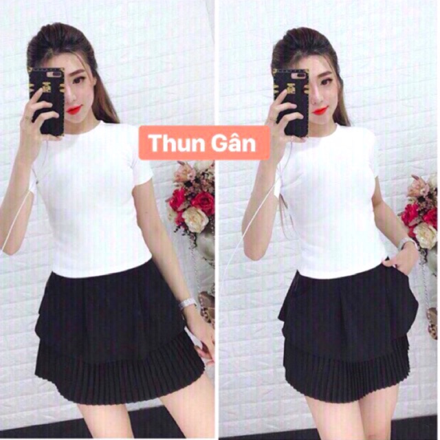 Áo thun gân 4 chiều nhiều màu