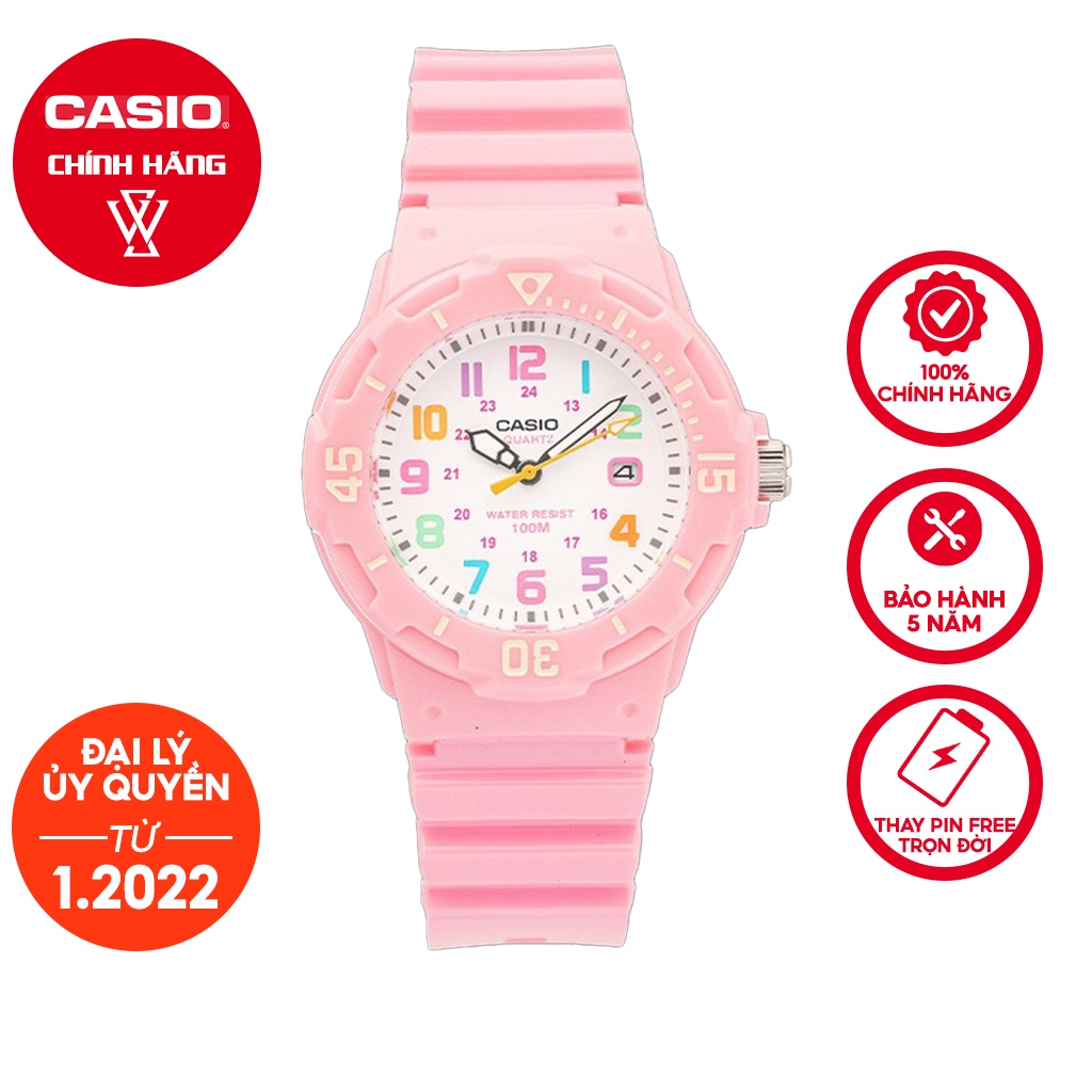 Đồng Hồ Điện Tử Nữ Casio WATCHSTORE LRW-200H-4B2VDF Thiết Kế Mặt Kính Nhựa 34 mm, Dây Đeo Và Vỏ Nhựa Màu Hồng Cá Tính