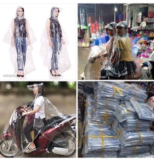 Áo mưa trong suốt 1 đầu